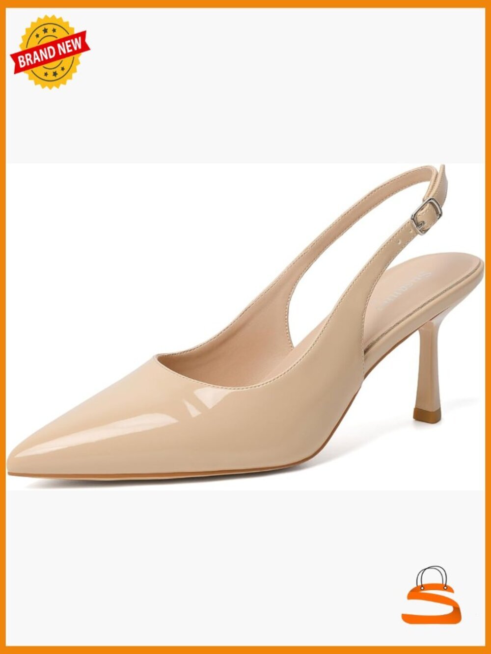 Women's Pointed Toe Stiletto Kitten Heel Slingback Pumps Dressy Casual Shoes